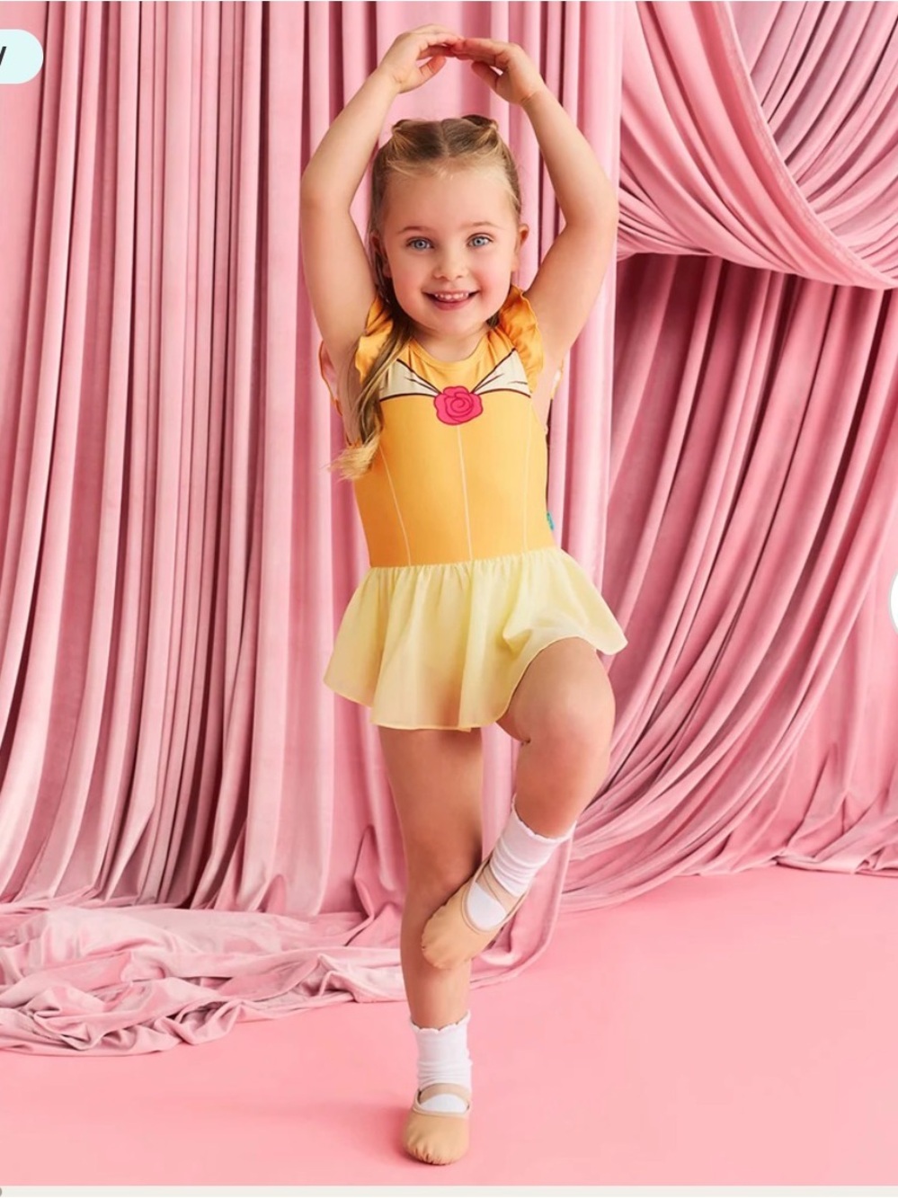 Posh Peanut - Princess Bell Ballet Dress with Pink Rose